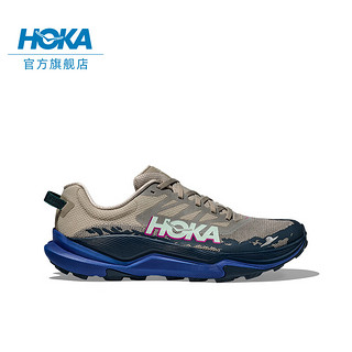 HOKA ONE ONE男女款夏季托伦特4越野跑步鞋TORRENT 4竞速减震耐磨 灰褐色/深蓝色-男 46