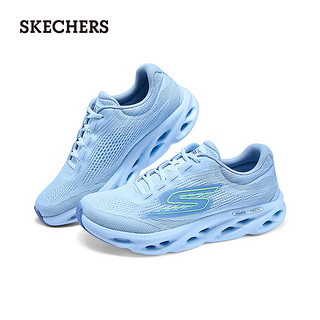 斯凯奇（Skechers）夏季女鞋缓震回弹跑步鞋耐磨休闲运动鞋129501 浅蓝色/LTBL 39