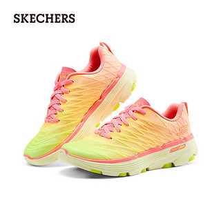 斯凯奇（Skechers）2024年夏季女鞋缓震跑步鞋运动鞋129347 粉红色/柠檬色/PKLM 37