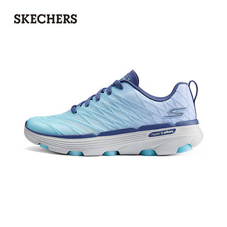 斯凯奇（Skechers）2024年夏季女鞋缓震跑步鞋运动鞋129347 蓝色/湖绿色/BLAQ 35