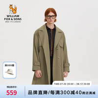 William fox&sons3D立体织造工艺肌理感TR复合面料宽松复古双排扣休闲中长款风衣男 卡其色 L /50