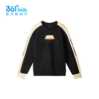 361°361度童装男童套头卫衣2024年秋季中大童卫衣 经典黑 150