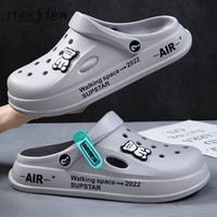 露尔康 洞洞鞋男外穿户外凉鞋男休闲旅行两穿新款款舒适耐磨透气包头拖鞋 洞洞鞋灰色 41