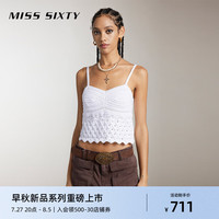 MISS SIXTY2024秋季新款吊带背心女短款性感钩花度假辣妹风
