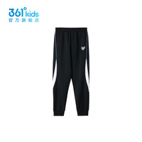 361°361度童装女童针织长裤2024年秋季中大童裤子 经典黑/本白 160