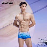 洲克（ZOKE） 泳裤男平角防氯专业竞赛游泳训练男士泡温泉防尴尬游泳裤 桔兰花 M