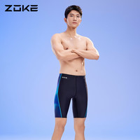 洲克（ZOKE） 泳裤男平角防氯专业竞赛游泳训练男士泡温泉防尴尬游泳裤 黑兰花 4XL