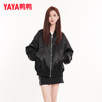 鸭鸭羽绒服鸭鸭(YAYA)羽绒服女短款2024年秋冬新款时尚棒球领休闲百搭鸭绒保暖外套HY