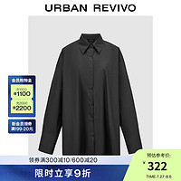 UR2024秋季女装通勤气质风超宽松长袖开襟衬衫UWJ240036 冷灰 L(XL-XXL)