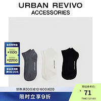 URBAN REVIVO2024秋季男士印花短袜(三双装)UAMA40124 多色 F