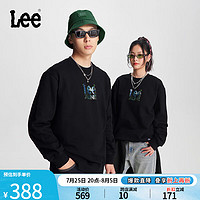 Lee24早秋新品舒适版圆领印花Logo黑色男女同款卫衣LUT009047204 黑色（尺码偏大，拍小一码）