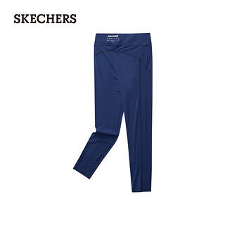 斯凯奇（Skechers）2024女童针织紧身长裤休闲弹力P224G056 中世纪蓝/007D XL