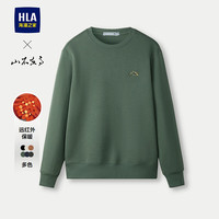 海澜之家（HLA）卫衣男秋季24新山不在高系列圆领长袖男 中绿5V 170/88A M125~136斤