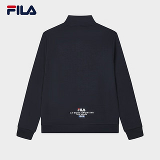 FILA 斐乐男子外套时尚基础休闲通勤立领针织上衣 藏青色-NV-补货2 175/96A/L