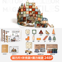 布鲁奇(BULUQI) 磁力片儿童益智玩具拼装礼物强力吸铁石棒贴片管道大自然拼图积木 【魔法城堡组合】248片/豪华版