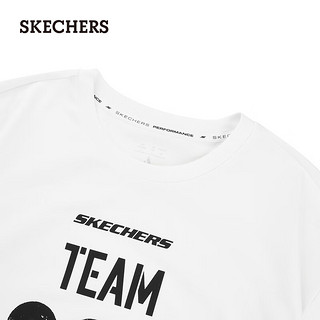 斯凯奇（Skechers）夏季男子圆领短袖简约百搭潮流P324U034 亮白色/0019 XXL