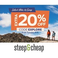 Steep&Cheap精选徒步露营专场，全场叠加额外8折优惠！