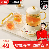 乐炖 养生壶迷你煮茶器养生杯电炖杯多功能煮花茶壶烧水壶办公室一人用小型电热杯全玻璃 【智能保温】0.6L养生杯 加厚材质带三年以换代修