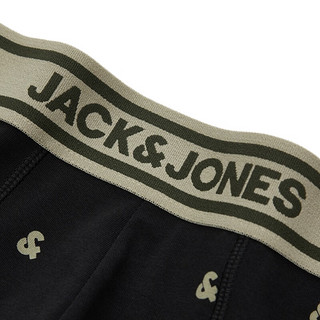 杰克·琼斯（JACK&JONES）杰克琼斯秋季款男士内裤3条装休闲舒适印花透气弹力平角内裤男 黑色/松绿色/灰绿色E41 185/105/XL