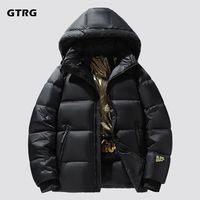 GTRG高梵冬季极寒加厚羽绒短款潮牌白鸭绒保暖男女同款客厅地毯A 经典黑 L
