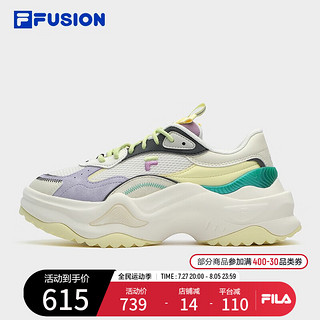 FILA FUSION斐乐硬糖2代女鞋老爹鞋秋季运动鞋厚底鞋 雪白/石南紫-SP 36