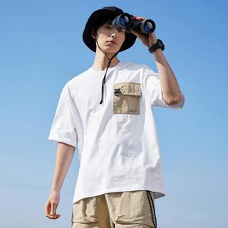 特步 XTEP【纯棉亲肤】短袖T恤男夏季透气针织衫宽松纯棉上衣百搭运动T恤