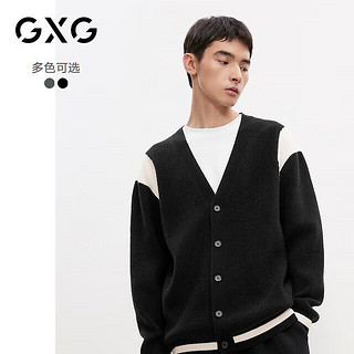 GXG 男士双色插肩撞色设计开衫针织衫 G24D303001