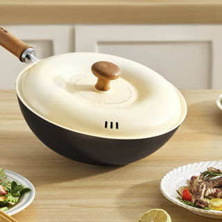 COOKER KING 炊大皇 CG32XC 炫彩 炒锅(32cm、不粘、无涂层、铸铁)