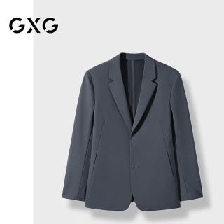 GXG 男士弹力面料商务休闲西装 G24X013004 灰蓝色 M