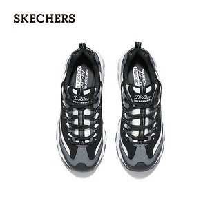 斯凯奇（Skechers）2024女舒适百搭老爹鞋休闲运动鞋150241 黑色/白色/灰色/BKWG 40