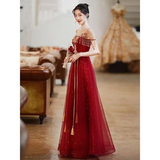 龙凤朵订婚衣服女高级感中式敬酒服新娘2024夏季薄款简单大气高级感 酒红色中长款 XL114-120斤/159-163cm
