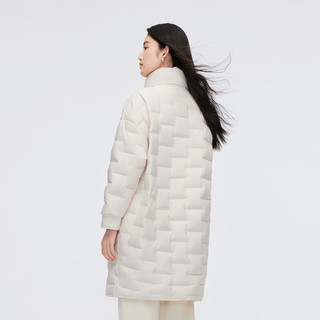 波司登秋季经典商务羽绒服女款90鹅绒时尚轻商务保暖外套B40134164 白桦色8119 170/92A