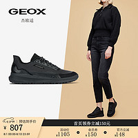 GEOX 杰欧适 女鞋冬系带圆头舒适简约时尚休闲鞋D26UNB 黑色C9999 39