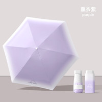 iChoice扁五折太阳伞女迷你遮阳伞防晒防紫外线晴雨两用胶囊伞折叠 扁五折渐变-熏衣紫