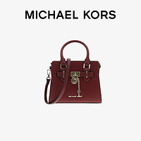 MICHAEL KORS 迈克·科尔斯 MK女包HAMILTON单肩手提斜挎包锁头包 超小号 酒红色