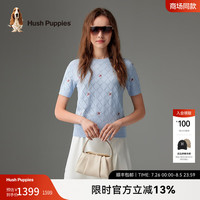 Hush Puppies暇步士女装夏季弹力舒适短袖圆领衫 浅水蓝 S