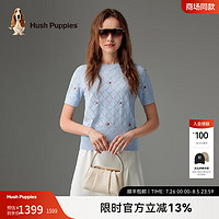 Hush Puppies暇步士女装夏季弹力舒适短袖圆领衫 浅水蓝 S