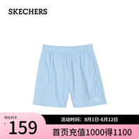斯凯奇（Skechers）夏季女子舒适短裤日常休闲运动裤L224W046 晴空蓝/016M S