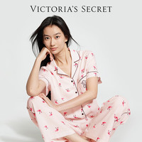 维多利亚的秘密 维密 天丝绵柔印花夏季短袖长裤套装睡衣女士家居服2