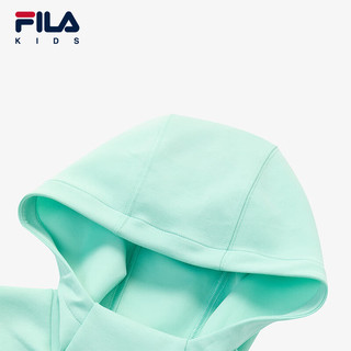 FILA 斐乐童装儿童上衣2024秋季新款女大童运动跑步连帽卫衣 浅水晶绿-LG 1