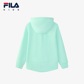 FILA 斐乐童装儿童上衣2024秋季新款女大童运动跑步连帽卫衣 浅水晶绿-LG 1