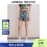 UR2024秋季新款女装美式休闲洗水百搭热裤牛仔短裤UWL840150 蓝色 2