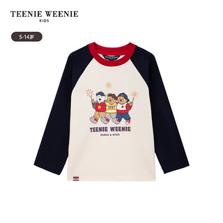 88VIP：TEENIEWEENIEKIDS TeenieWeenie Kids小熊童装24年春秋新款男童撞色插肩印花长袖T恤