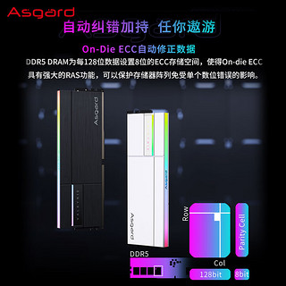 阿斯加特（Asgard）32GB(16Gx2)套 DDR5 6400 台式机内存条 RGB灯条-女武神·瓦尔基里Ⅱ代【C32】极地白