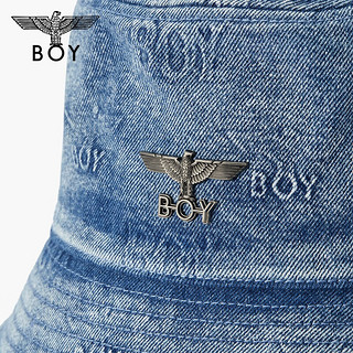 BOY LONDON24秋新品男女同款帽子经典老鹰翅膀logo时尚百搭蓝色渔夫帽N90037 蓝色 S