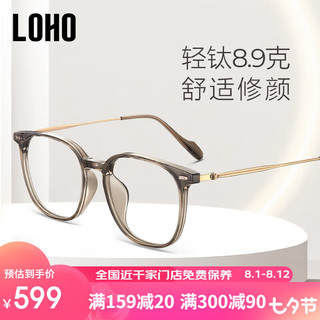 LOHO 纯钛防蓝光 透茶色 1.67折射率 近视眼镜
