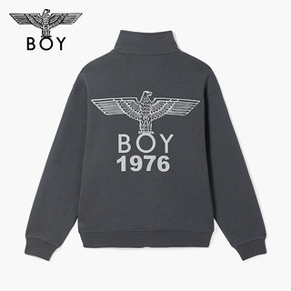 BOY LONDON24秋款立领外套立体字母logo印花潮酷百搭拉链外套N12009 灰色 M