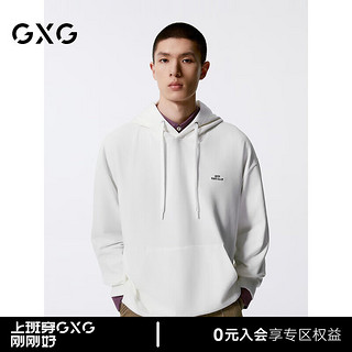 GXG男装 多色字母绣花简约连帽卫衣男士24年秋季G24X313013 白色 165/S