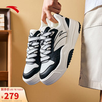 ANTA安踏波浪鞋板鞋男鞋夏季厚底增高小白鞋休闲鞋 象牙白/黑-3 7(男40)