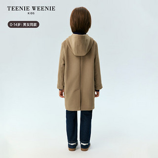 Teenie Weenie Kids小熊童装24冬季新男女童宝双排扣连帽毛呢外套 藏青色 150cm